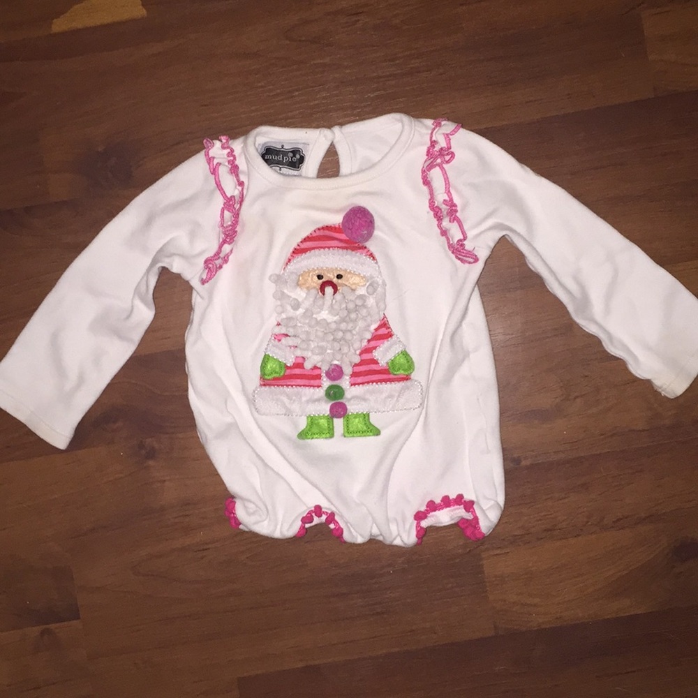 Cute Christmas Santa shirt for baby girl